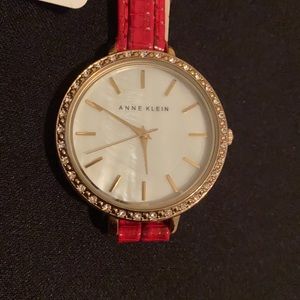 NWT Anne Kline: Watch red snake skin band